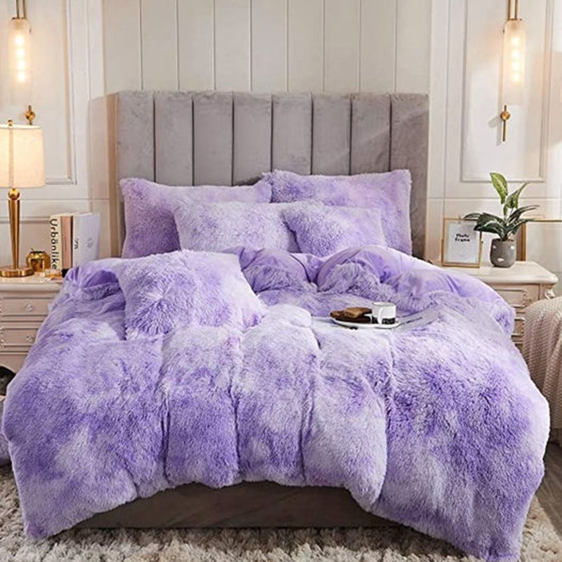 Luxury Velvet Duvet Cover Set-Soft, Plush Bedding for Ultimate Comfort Violet