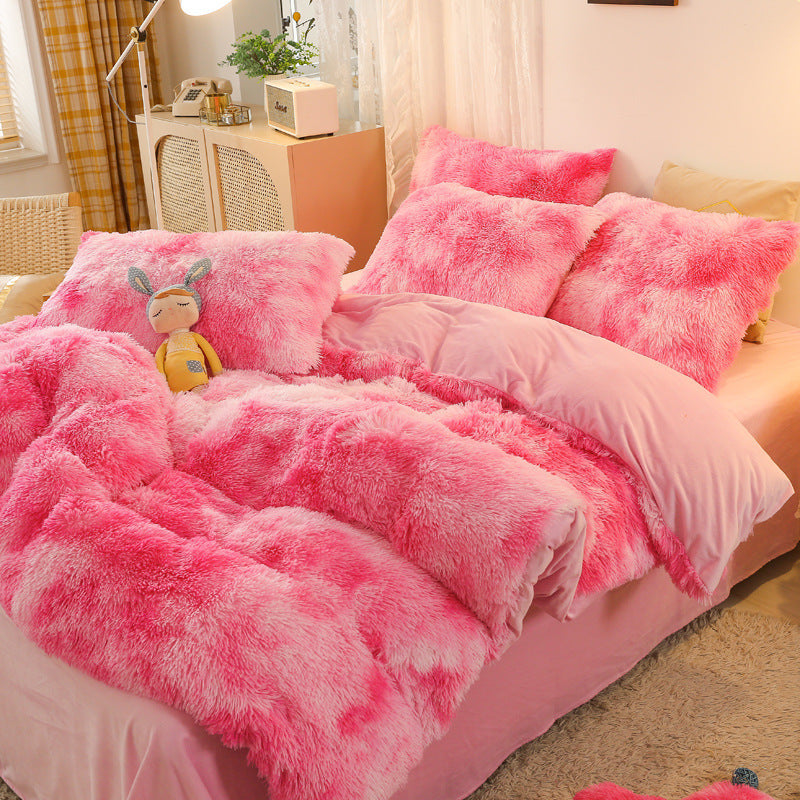 Luxury Velvet Duvet Cover Set-Soft, Plush Bedding for Ultimate Comfort Speckled Pink