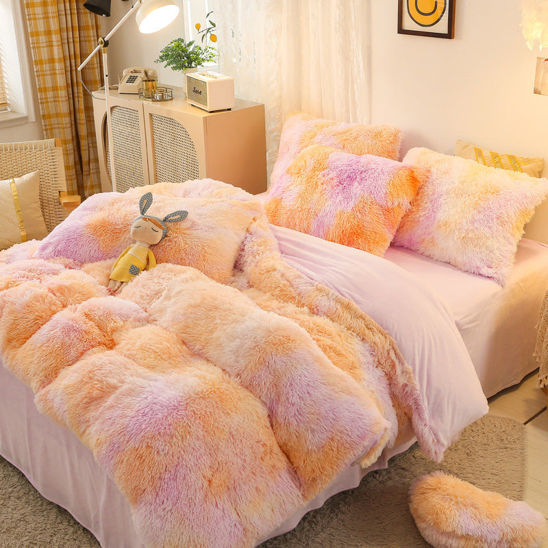Luxury Velvet Duvet Cover Set-Soft, Plush Bedding for Ultimate Comfort Sunset