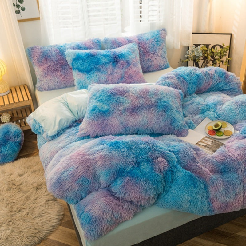 Luxury Velvet Duvet Cover Set-Soft, Plush Bedding for Ultimate Comfort Starry Blue