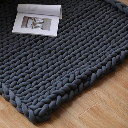 Knit Wool Gravity Blanket for Deep Sleep & Relaxation- Dark Grey