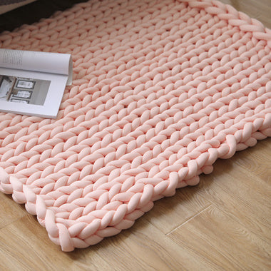 Knit Wool Gravity Blanket for Deep Sleep & Relaxation- Light Pink