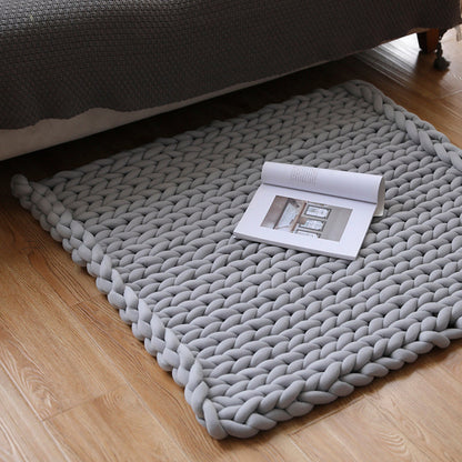 Knit Wool Gravity Blanket for Deep Sleep & Relaxation- Light Grey