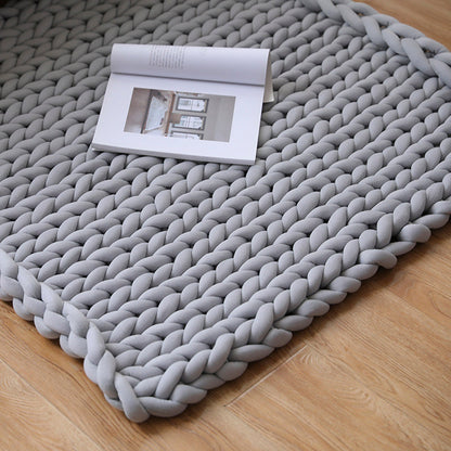 Knit Wool Gravity Blanket for Deep Sleep & Relaxation- Light Grey